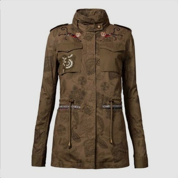 Desigual Beaded Monkey PAKAIAN JADI WANITA Jacket with Removable Vest *Read S/M - Picture 1 of 16